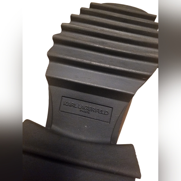 KARL LAGERFELD Paris Cavin Womens Leather Lugged Sole Combat Boots, size 8 - Picture 7 of 9